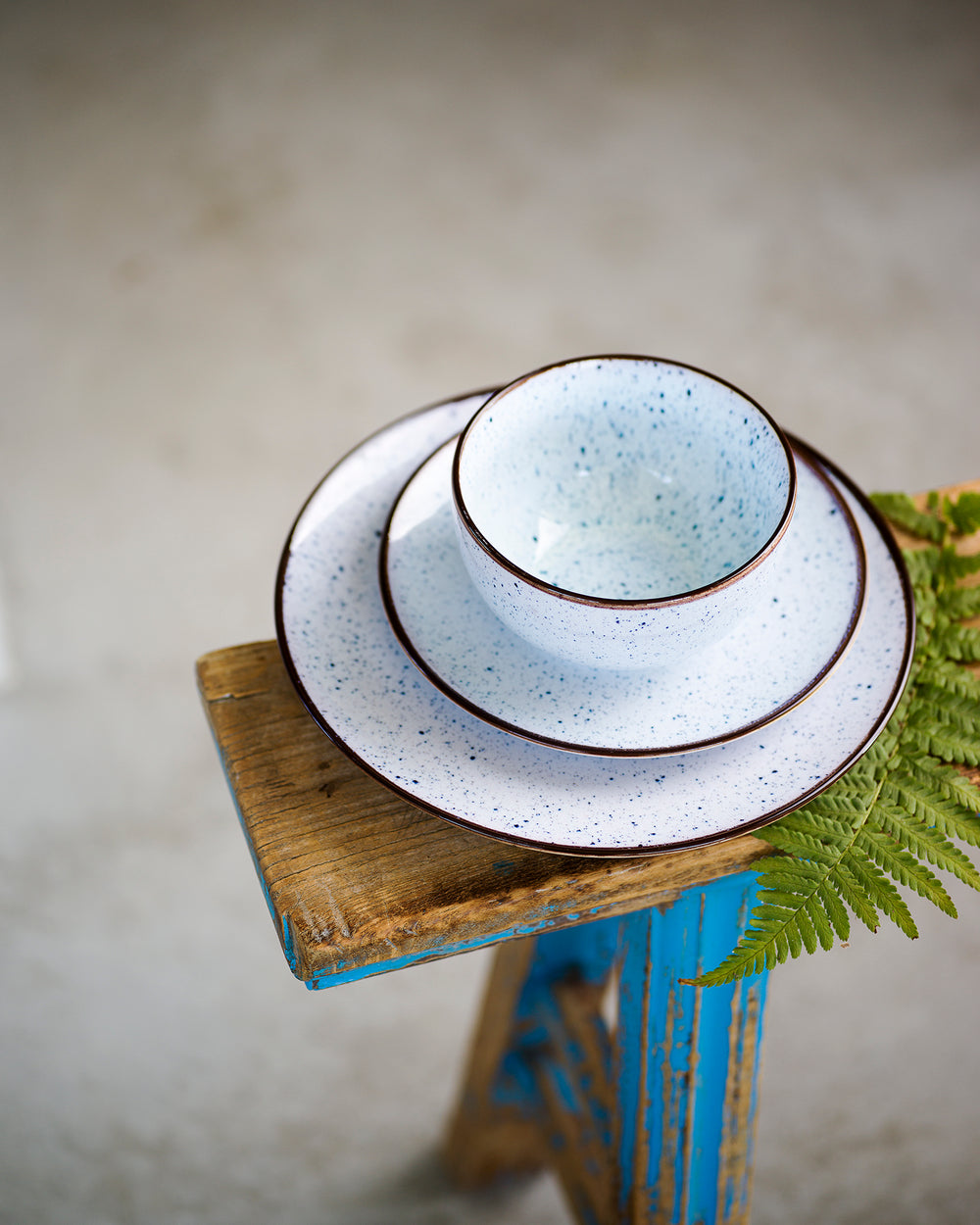 Assiettes creuses/assiettes à pâtes Cosy & Trendy Tessa Bleu - ø 18 cm - Lot de 6