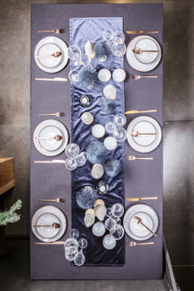 Assiettes creuses/assiettes à pâtes Cosy & Trendy Tessa Bleu - ø 18 cm - Lot de 6