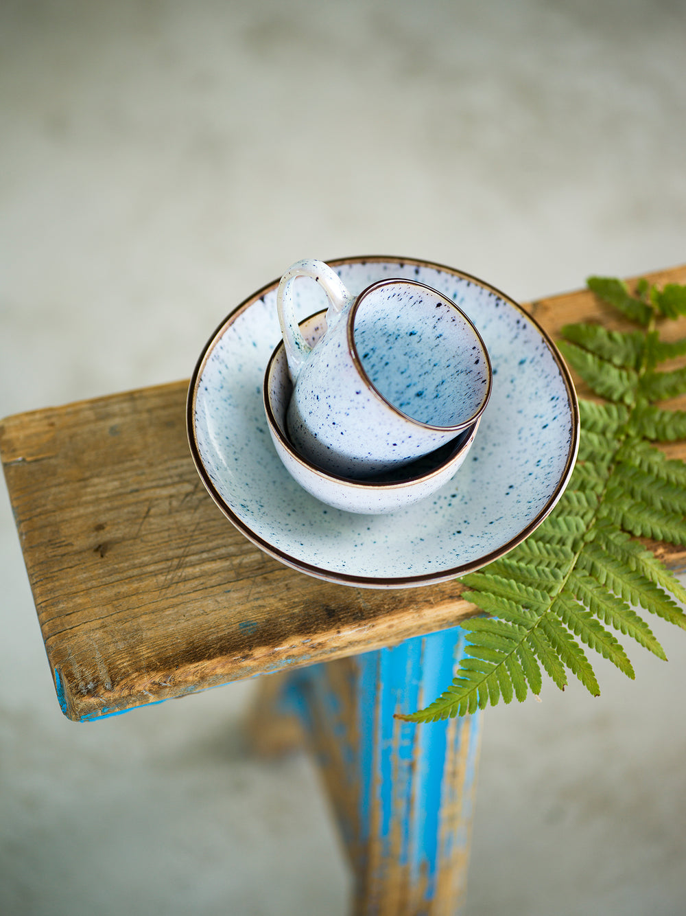 Tasses à café confortables et tendance Tessa Blue - 200 ml - Lot de 6