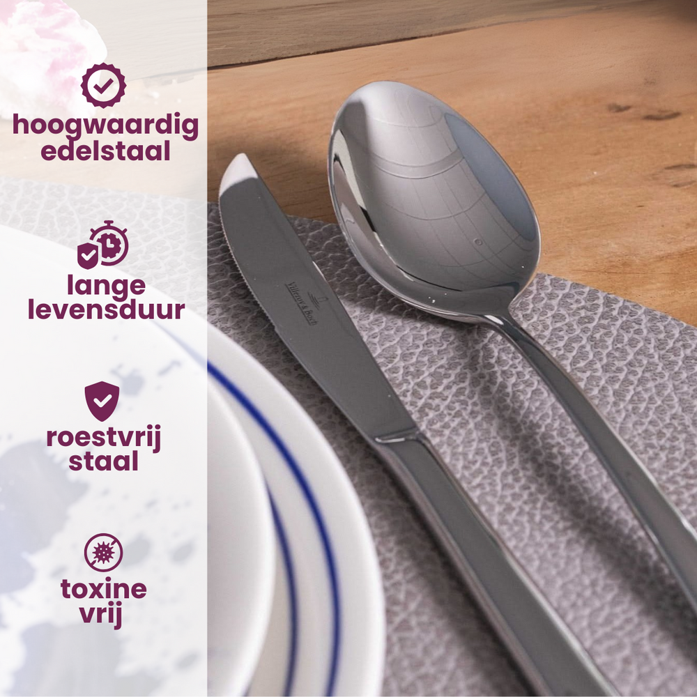 Ménagère Villeroy & Boch Piemont - Acier inoxydable - 48 pièces / 12 personnes