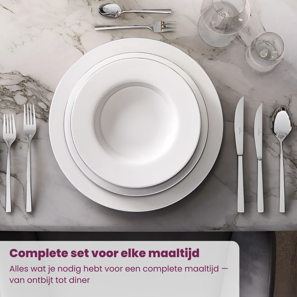 Ménagère Villeroy & Boch Piemont - Acier inoxydable - 48 pièces / 12 personnes