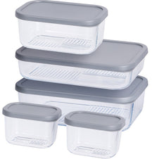 Set de boîtes repas Cookinglife - en verre - 300/750/1200/1700 ml - 5 pièces