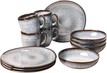 Service de vaisselle Villeroy & Boch Lave - Beige - 12 pièces / 4 personnes