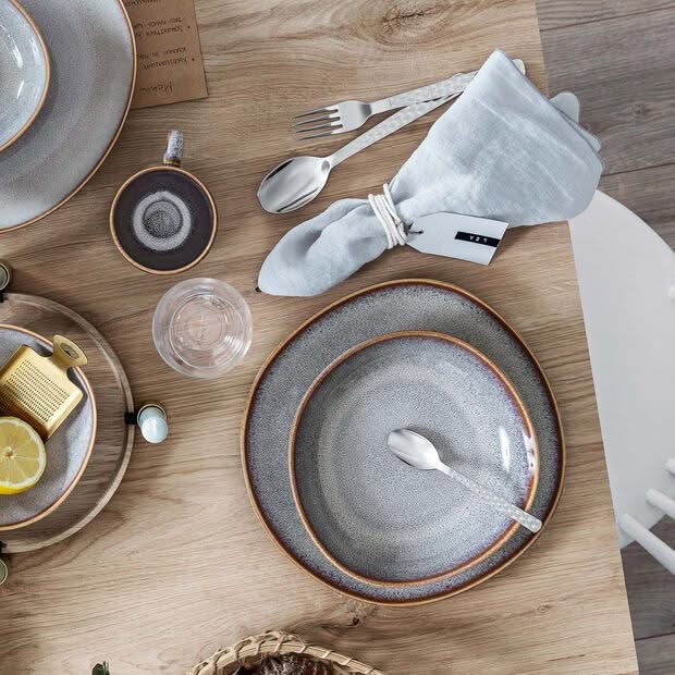 Service de vaisselle Villeroy & Boch Lave - Beige - 12 pièces / 4 personnes