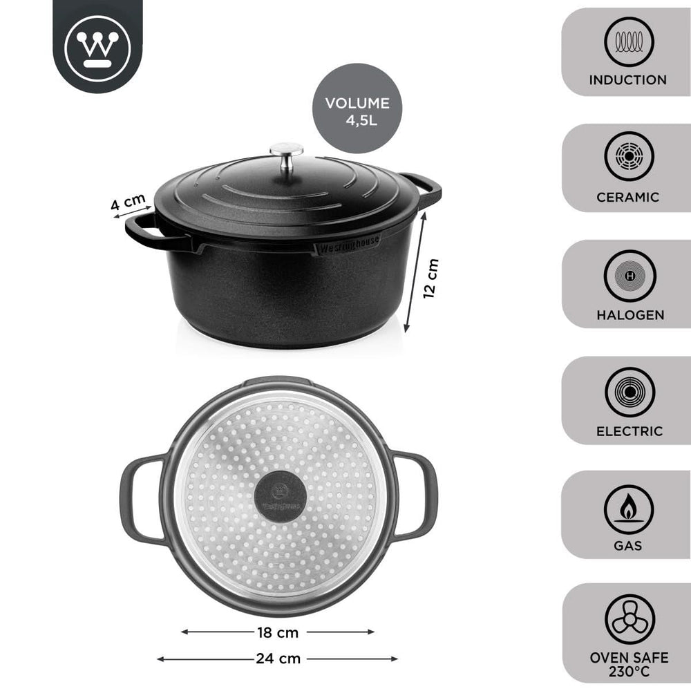 Cocotte Westinghouse Performance Blissful Black - ø 28 cm / 6,7 litres