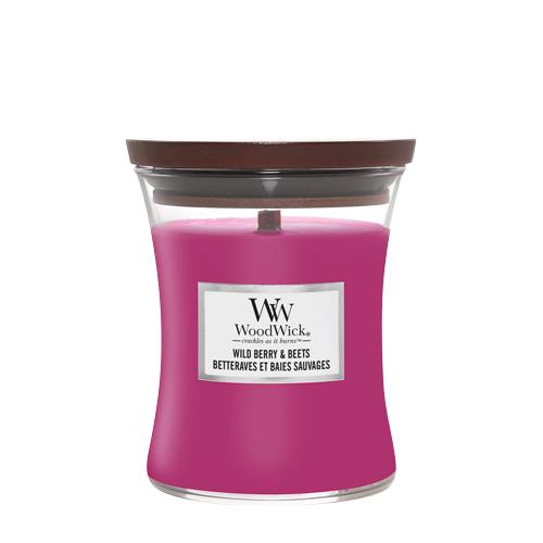 Bougie parfumée WoodWick Wild Berry & Beets - Moyenne - 11 cm / ø 10 cm