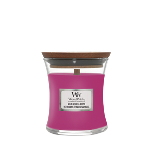 Bougie parfumée WoodWick - Mèche en bois - Wild Berry & Beets - 8 cm / ø 7 cm