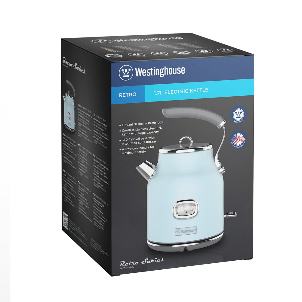 Westinghouse Kettle Retro Collections - 2200 W - bleu - 1,7 litre - WKWKH148BU