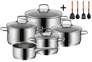 Ensemble de casseroles WMF - en inox - Astoria - Ø 14/16/20/24/28 cm - 9 pièces