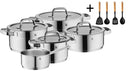 Batterie de casseroles WMF Compact Cuisine - 5 pièces - Incluant un batterie de cuisine Cookinglife GRATUIT - Casseroles de ø 16, 16, 20 et 20 cm et casserole de ø 14 cm