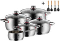 WMF Pannenset Quality One - RVS - 5-delig - Inclusief GRATIS Cookinglife Kookgerei set - Kookpan ø 16, 20, 20 en 24 cm en Steelpan ø 16 cm