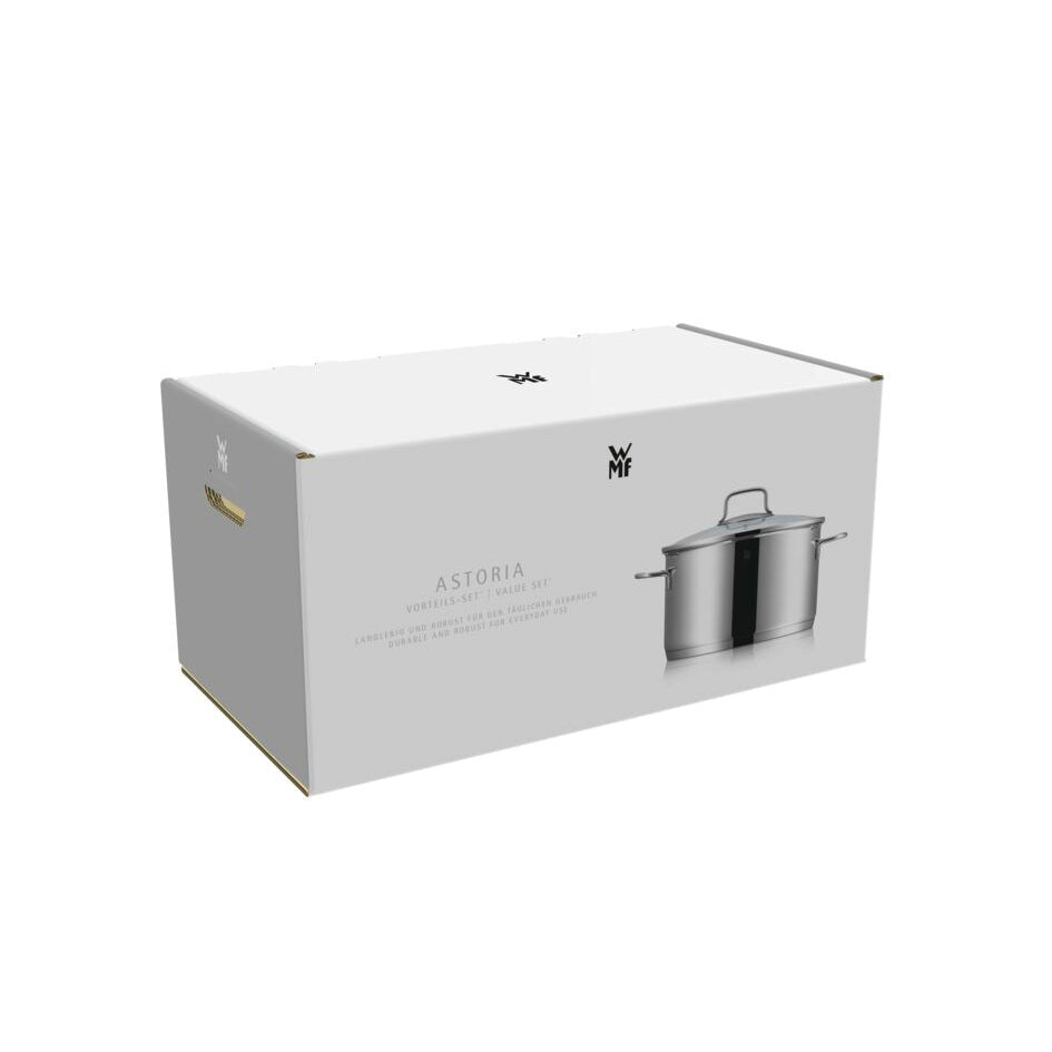 Batterie de casseroles WMF Astoria - 5 pièces - Incluant un ensemble de casseroles Cookinglife GRATUIT - Casseroles de ø 16, 20, 24 et 28 cm et casserole de ø 14 cm