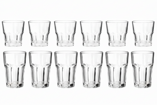 Waterglazen 250 ml & 350 ml - Glas - 12 stuks - Cookinglife