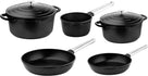 Ensemble de cuisson Westinghouse Performance Blissful Black - ensemble complet de casseroles - induction et toutes les autres sources de chaleur - 5 pièces