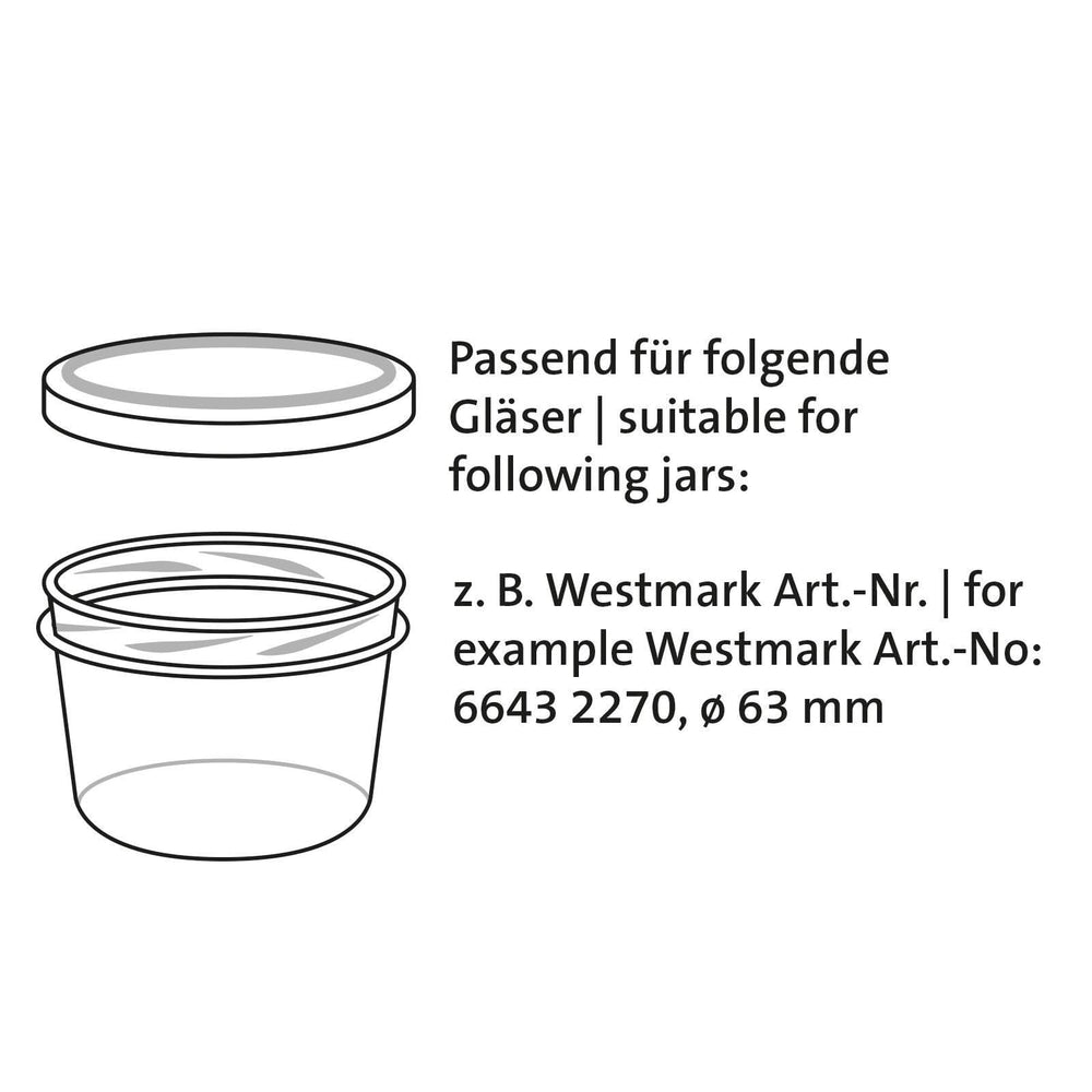 Couvercles Westmark pour pots de confiture de 270 ml - 6 pièces