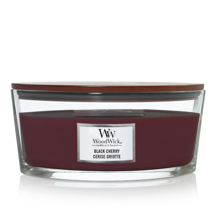 Bougie parfumée WoodWick Ellipse Cerise Noire - 9 cm / 19 cm