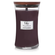 Bougie parfumée WoodWick grande taille Mûre épicée - 18 cm / ø 10 cm