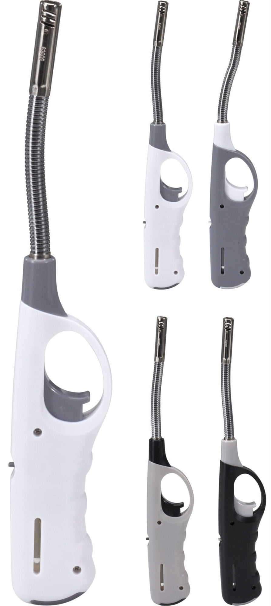 Cookinglife Aansteker - Flexibel en Navulbaar - Wit/Grijs/Zwart - 27.5 cm