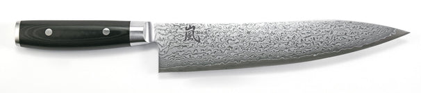 Couteau de chef Yaxell - 24 cm - acier damassé inoxydable 69 plis - manche en Micarta.