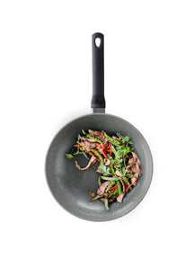 Poêle à wok en aluminium Granite BK - ø 28 cm - Revêtement antiadhésif céramique