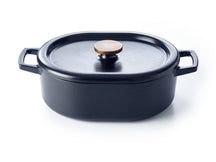 Ensemble de cocotte en fonte Alva - Cocotte ovale - Nori - 5,5 L - 2 pièces