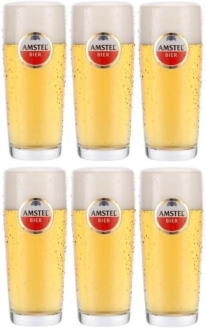 Verres à bière Amstel / Sifflet - 180 ml - 6 pièces