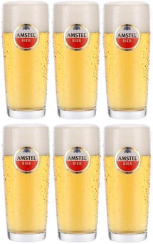 Verres à bière Amstel / Sifflet - 180 ml - 6 pièces