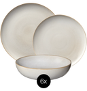 Service de vaisselle ASA Selection Saisons - Sand - 18 pièces / 6 personnes - 6 Assiette plates, 6 assiettes à petit-déjeuner en 6 bols