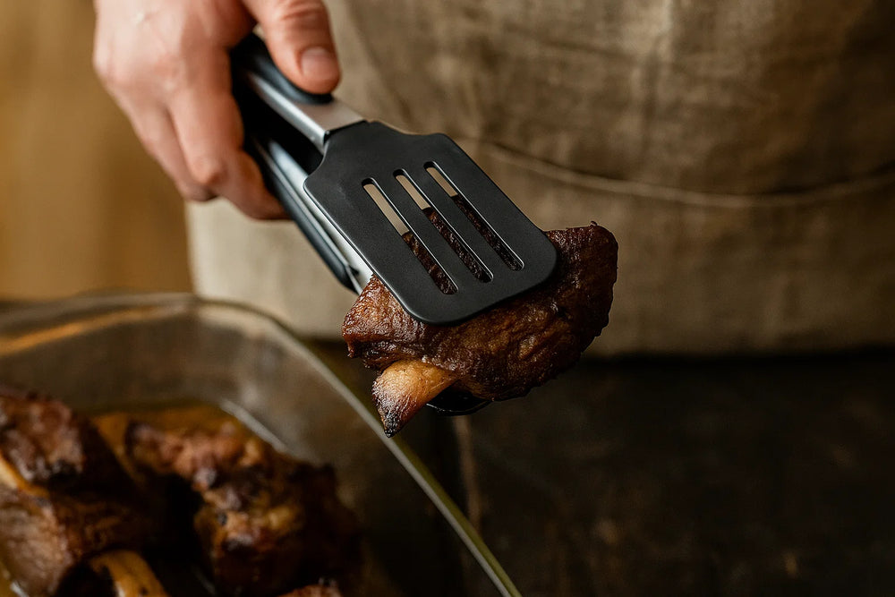 Cookinglife Pince à Servir Acier Inoxydable Noir