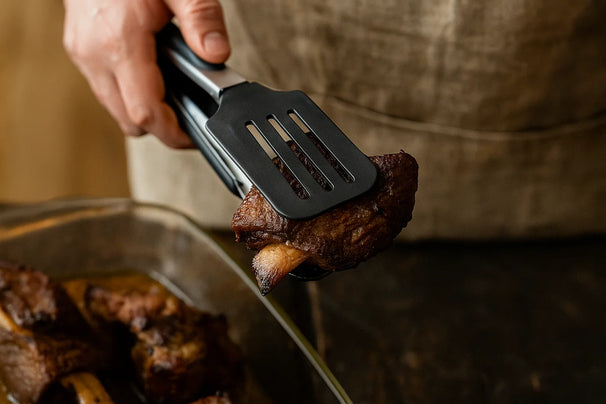 Cookinglife Pince à Servir Acier Inoxydable Noir