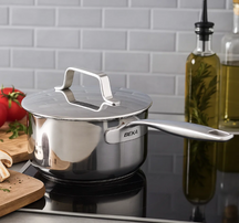 Beka Steelpan Maestro RVS met 2 giettuiten en deksel ø 16 cm / 1.6 liter - geschikt voor alle warmtebronnen