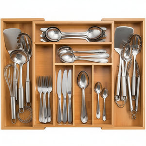 Range-Couverts Cookinglife - Bambou - extensible - 28x34x5cm / 45x34x5cm