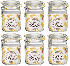 Ensemble de bocaux Bormioli Rocco - Bocaux Weck - Fido - 1 litre - 6 pièces