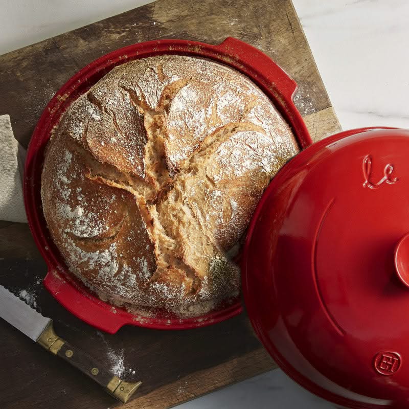 Moule à Focaccia Emile Henry – Grand Cru Céramique 3,5L, 26x40 Cm – Pour Pizza, Pain, Cuisson Homogène - 3