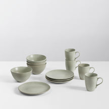Ensemble de petit-déjeuner Broste Copenhagen Nordic Marsh 12 pièces / 4 personnes - 4 assiettes à petit-déjeuner, 4 bols et 4 tasses