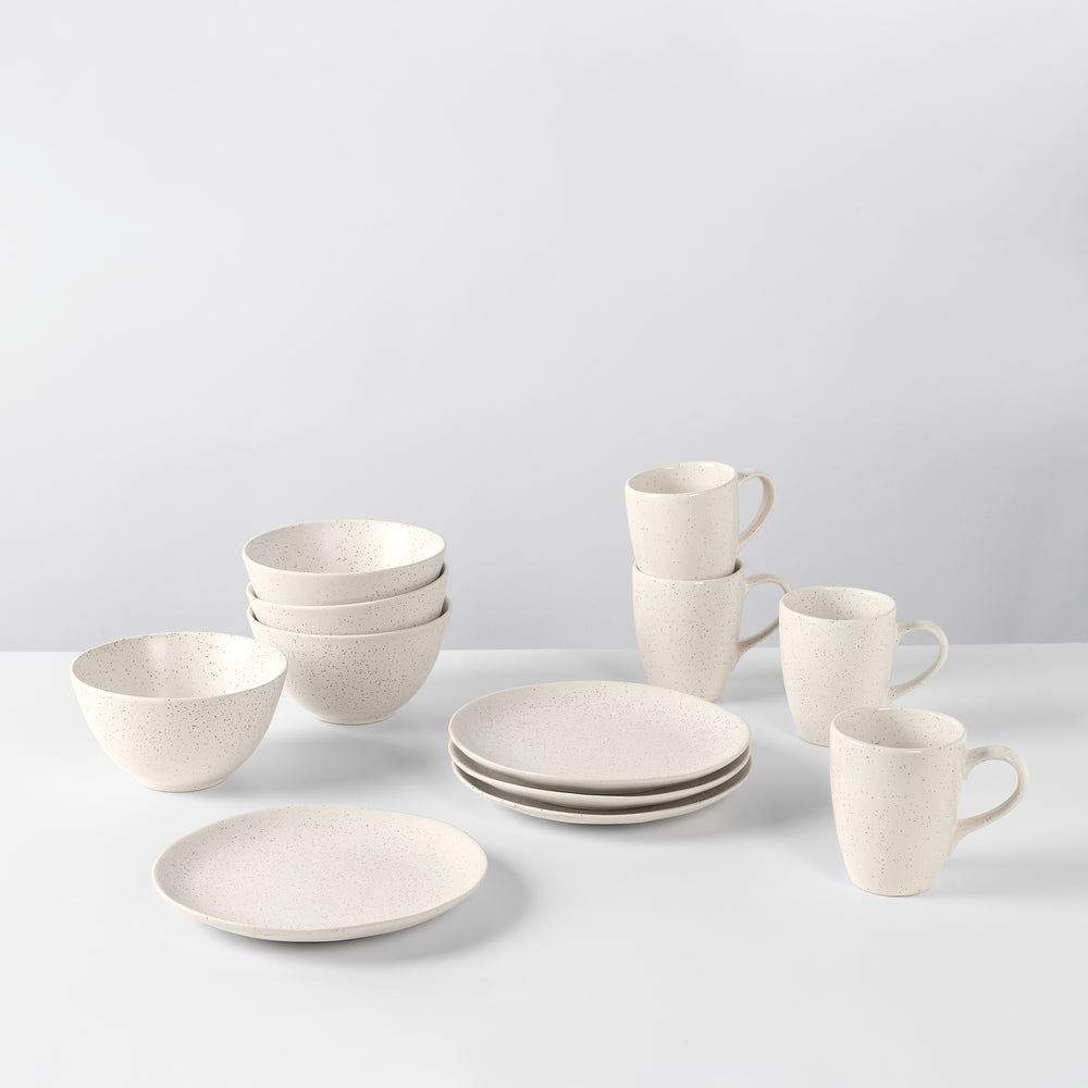 Ensemble de petit-déjeuner Broste Copenhagen Nordic Vanilla 12 pièces / 4 personnes - 4 assiettes à petit-déjeuner, 4 bols et 4 tasses