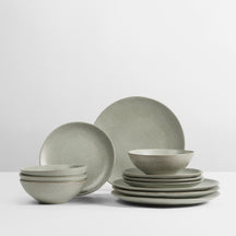 Ensemble de vaisselle Broste Copenhagen Nordic Marsh 12 pièces / 4 personnes - 4 assiettes à diner, 4 assiettes à petit-déjeuner et 4 bols