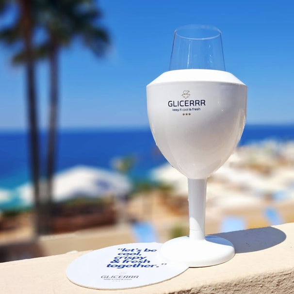 GLICERRR Ensemble refroidisseur et support pour verre à vin + verre - 4 pièces