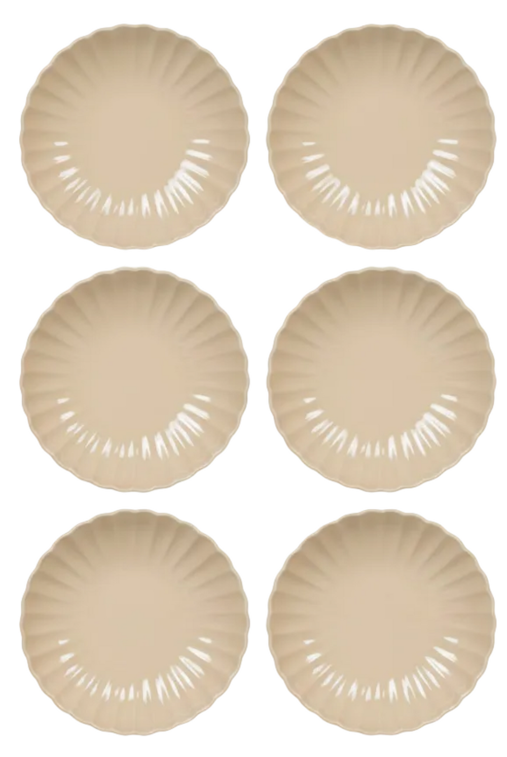 Assiettes creuses / Assiettes à pâtes Cookinglife Cardida Beige ø 20 cm - 6 pièces