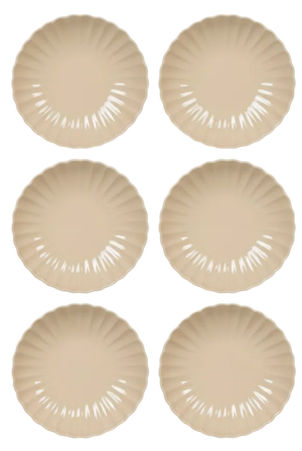 Cookinglife Diepe Borden / Pastaborden Cardida Beige ø 20 cm - 6 stuks