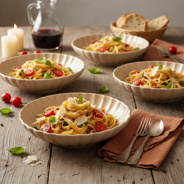 Assiettes creuses / Assiettes à pâtes Cookinglife Cardida Beige ø 20 cm - 6 pièces