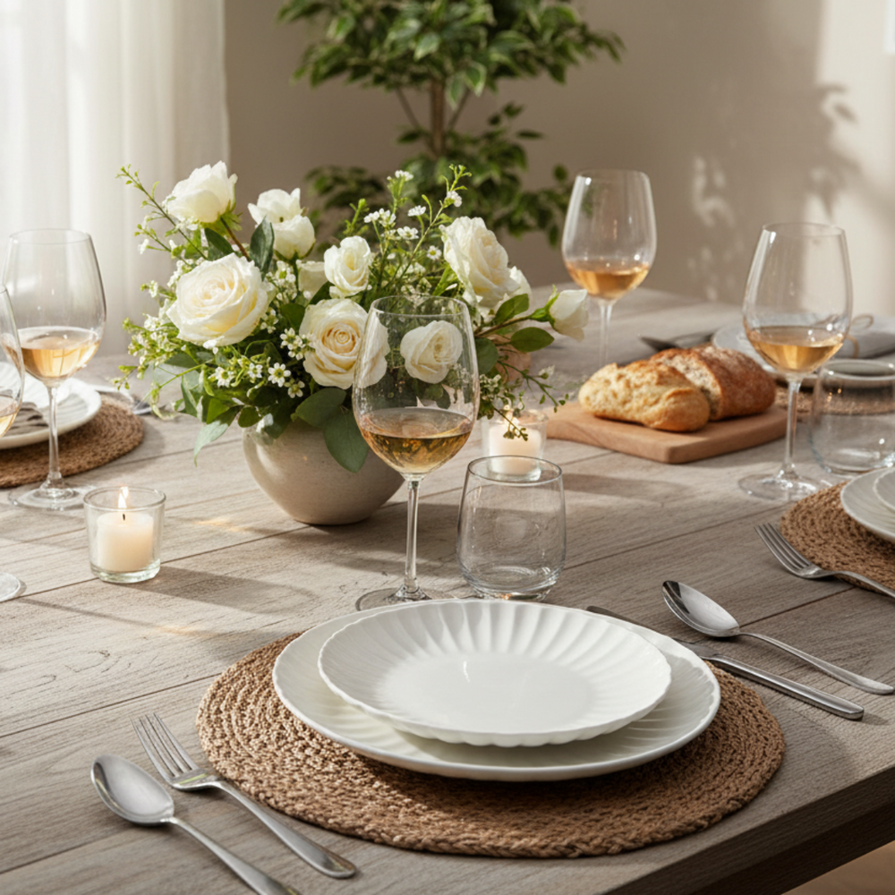 Cookinglife Ontbijtborden / Dessertborden Cardida Off White ø 19.5 cm - 6 stuks