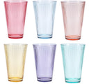 Waterglazen 300 ml Glas - Set van 6 Kleurige Drinkglazen - Cookinglife