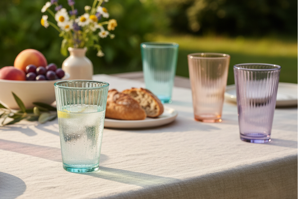 Waterglazen 300 ml Glas - Set van 6 Kleurige Drinkglazen - Cookinglife