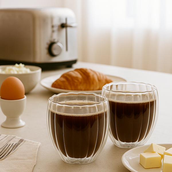 Verre à café/thé Cookinglife double paroi Pumpkin 260 ml - 2 pièces