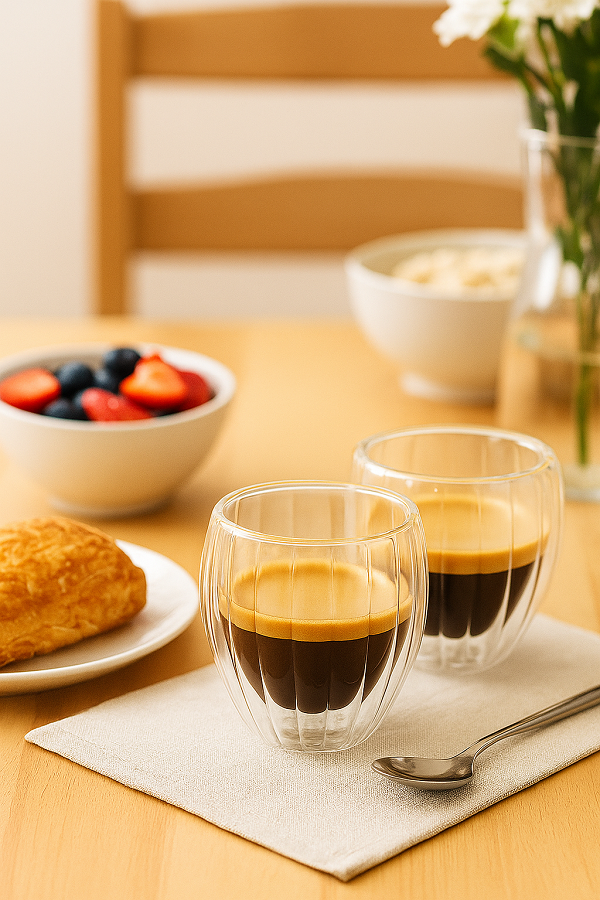 Set de verres à espresso Cookinglife - Double paroi - Barista - 80 ml - 2 pièces