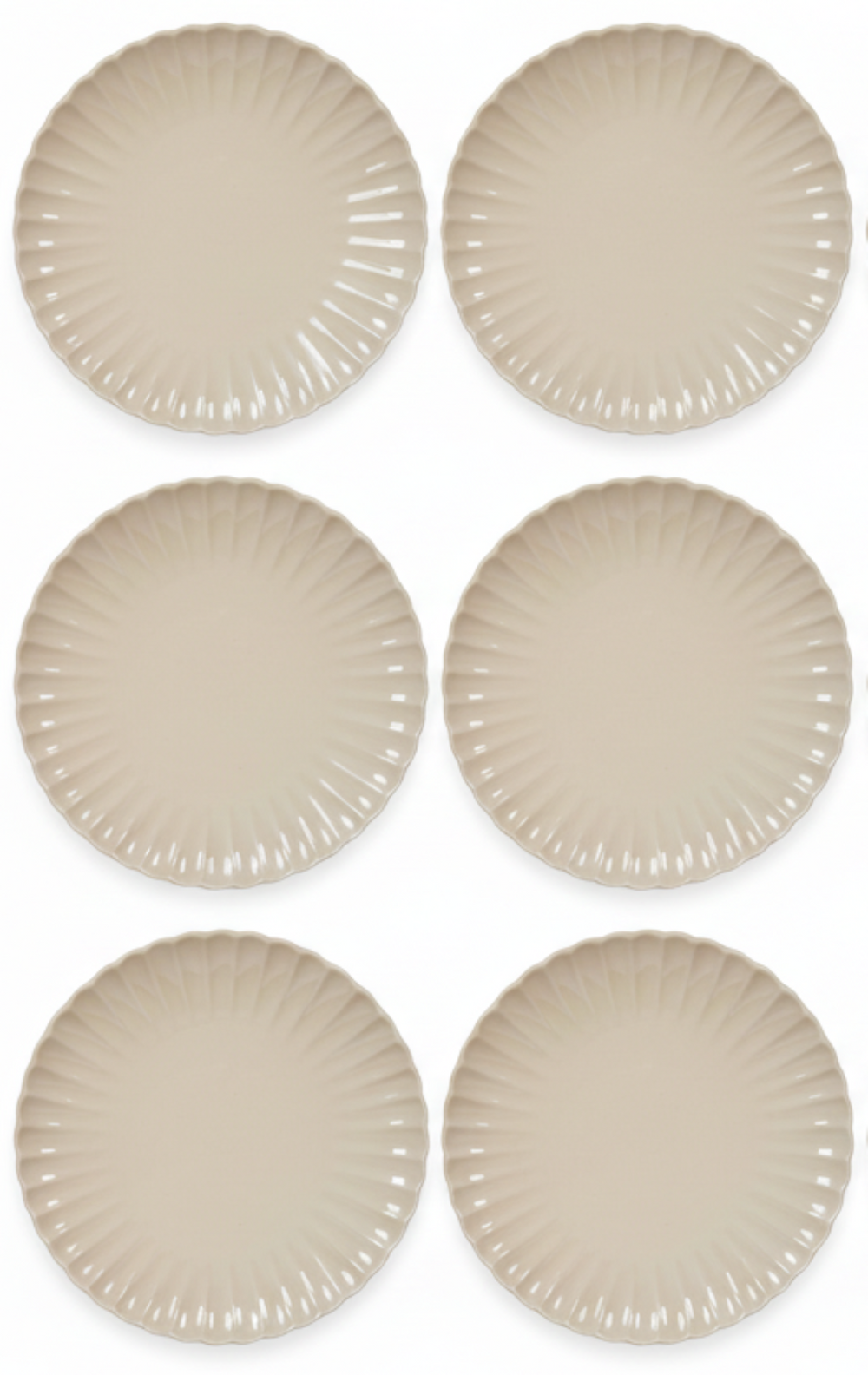 Assiettes à petit-déjeuner / Assiettes à dessert Cookinglife Cardida Beige ø 19,5 cm - Lot de 6