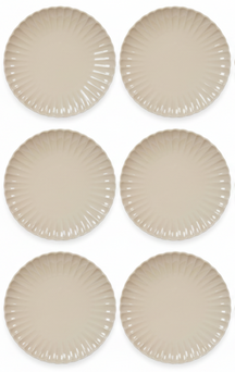 Assiettes à petit-déjeuner / Assiettes à dessert Cookinglife Cardida Beige ø 19,5 cm - Lot de 6