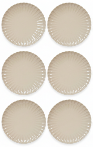 Assiettes à petit-déjeuner / Assiettes à dessert Cookinglife Cardida Beige ø 19,5 cm - Lot de 6