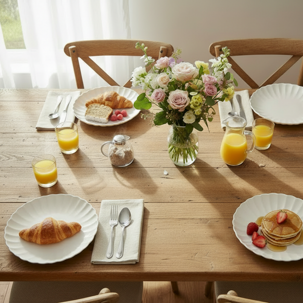 Assiettes à déjeuner / à dessert Cookinglife Cardida Off White ø 19,5 cm - 6 pièces